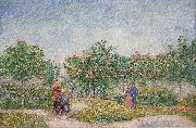 Verliefde paartjes in het park Voyer d'Argenson te Asnieres, 1887 Courting couples in the Voyer d'Argenson park in Asnieres, Vincent Van Gogh